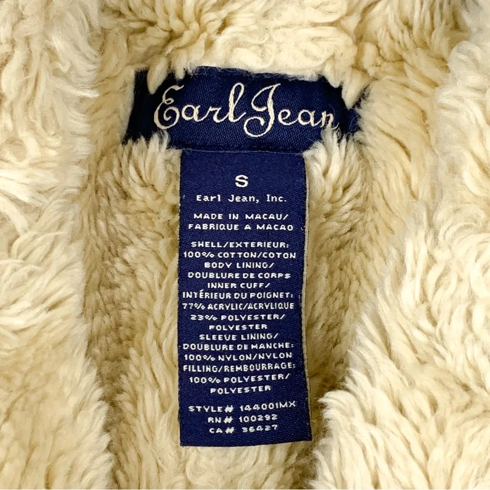 Y2K Earl Jean sherpa jacket Gilmore Girls style vintage denim jacket, size small - Picture 5 of 12